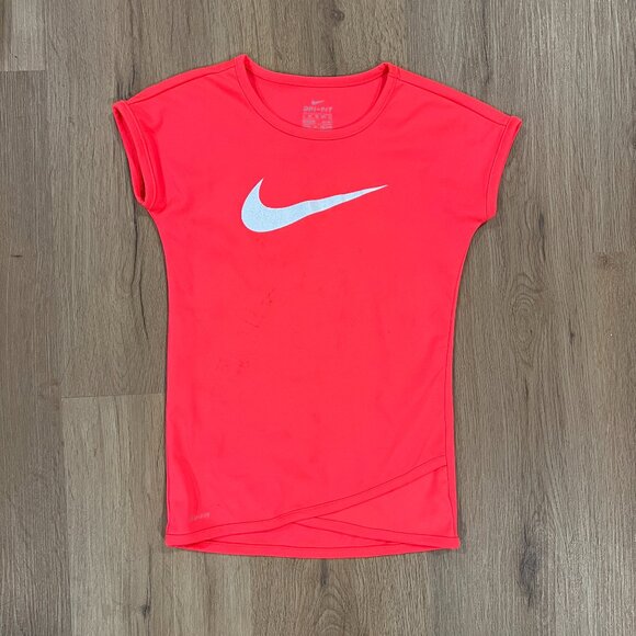 Nike Dri Fit Orange T-Shirt Girls Size 4 - Picture 2 of 4